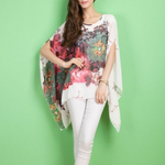 Women's Peony Batwing Chiffon Top Women's Peony Batwing Chiffon Top