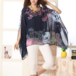 Women's Peony Batwing Chiffon Top Women's Peony Batwing Chiffon Top