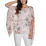 Womens Flowy Chiffon Tunic with Floral Print Womens Flowy Chiffon Tunic with Floral Print