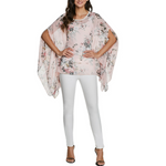 Womens Flowy Chiffon Tunic with Floral Print Womens Flowy Chiffon Tunic with Floral Print