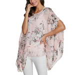 Womens Flowy Chiffon Tunic with Floral Print Womens Flowy Chiffon Tunic with Floral Print