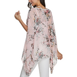 Womens Flowy Chiffon Tunic with Floral Print Womens Flowy Chiffon Tunic with Floral Print