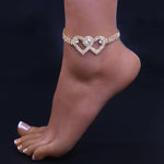 Double Heart Beach Ankles Jewelry Anklet Bracelet for Women