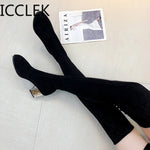 Size 35-43 Winter Over The Knee Boots Women Stretch Fabric Women Thigh