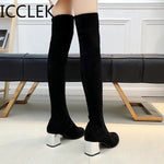 Size 35-43 Winter Over The Knee Boots Women Stretch Fabric Women Thigh