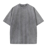 230G Cotton Retro T-shirt Drop-shoulder Sleeve Men Women Vintage