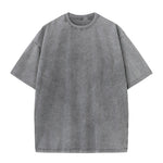 230G Cotton Retro T-shirt Drop-shoulder Sleeve Men Women Vintage