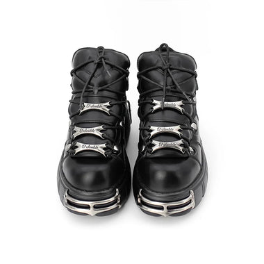 New 2024 Brand Punk Style Women Shoes Lace-up heel height 6CM Platform