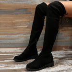 Fashion Slim Over The Knee Boots Women Autumn Winter Short Plush Long