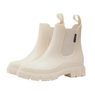 Women Waterproof Boots New Style Elastic Mouth Ankle Boots Mid Top