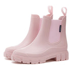 Women Waterproof Boots New Style Elastic Mouth Ankle Boots Mid Top