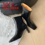 JOZHAMTA Size 34-43 Women Ankle Boots Real Leather Thick High Heel