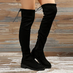 Fashion Slim Over The Knee Boots Women Autumn Winter Short Plush Long