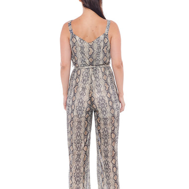 THE SNAKE BROWN JUMPSUIT IN BEIGE BROWN THE SNAKE BROWN JUMPSUIT IN BEIGE BROWN