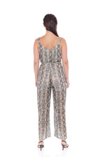 THE SNAKE BROWN JUMPSUIT IN BEIGE BROWN THE SNAKE BROWN JUMPSUIT IN BEIGE BROWN