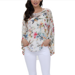 Women's Summer Floral Print Chiffon Tunic Top Women's Summer Floral Print Chiffon Tunic Top