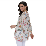 Women's Summer Floral Print Chiffon Tunic Top Women's Summer Floral Print Chiffon Tunic Top